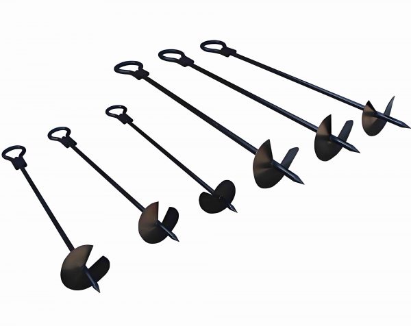 Guyed Helical Ground Earth Anchor with Pulling Line1