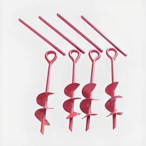 Guyed Helical Ground Earth Anchor with Pulling Line