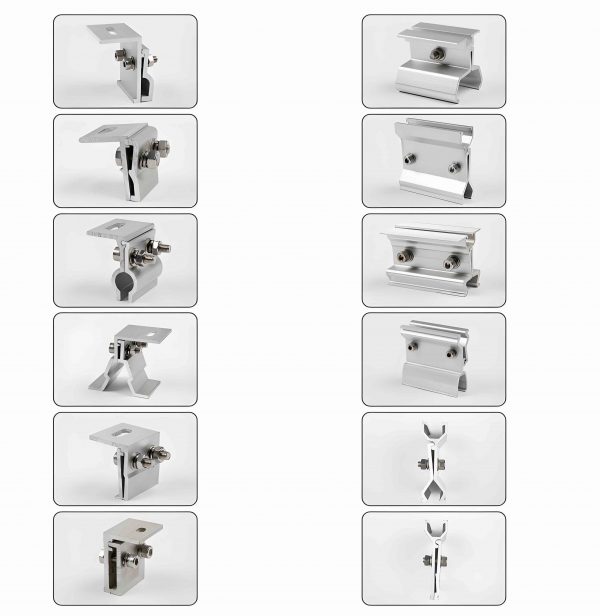 Aluminum Alloy Solar Roof Clamps for Corrugated Metal Roof PV Mounting Systems
