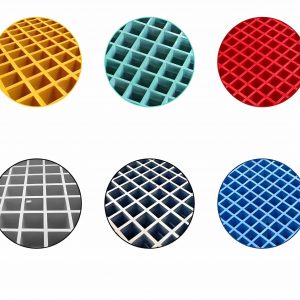 FRP Anti-Slip Panel Fiberglass Grating Walkway Board Yellow/Green/Grey