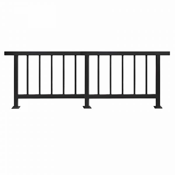 black steel pipe fence